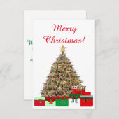 クリスマスツリーカード サンキューカード (正面/裏面)