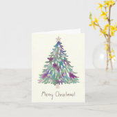 クリスマスツリーカード – シルバーボーブル カード (黄色い花)