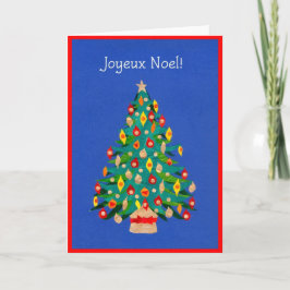 クリスマスツリーカード、フランス語 シーズンカード