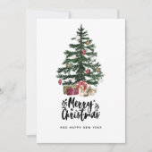 クリスマスツリーカード メリークリスマス 冬の休日 シーズンカード (正面)