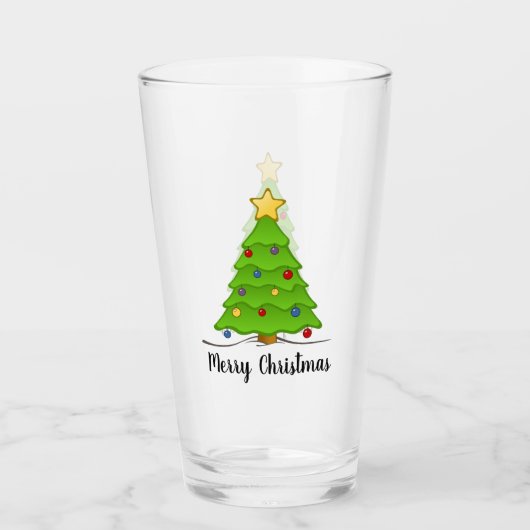 クリスマスツリーガラス杯 タンブラーグラス (正面)