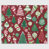 クリスマスツリーキャンディオーナメント包装紙 ラッピングペーパー (フラット)
