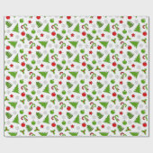 クリスマスツリーキャンディーキャネズスターアンドボーブル ラッピングペーパー (フラット)