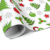 クリスマスツリーキャンディーキャネズスターアンドボーブル ラッピングペーパー (ロールコーナー)