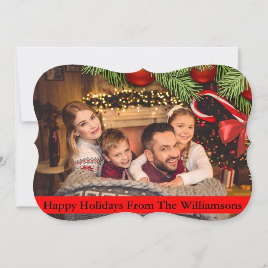 クリスマスツリーキャンディーケファンシーインカットハッピーホリデーズ シーズンカード (正面)