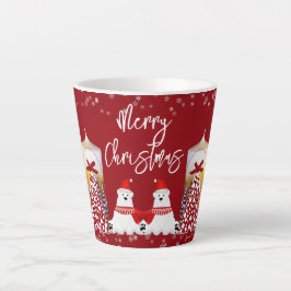 クリスマスツリーキャンドル冬の雪の結晶ポーラーベア カフェラテマグ