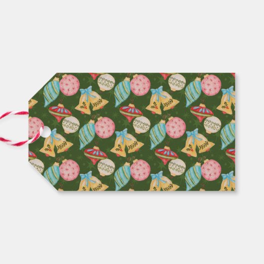 クリスマスツリーキュートジングルカラフルタイポグラフィおもしろい ギフトタグ (裏面横)