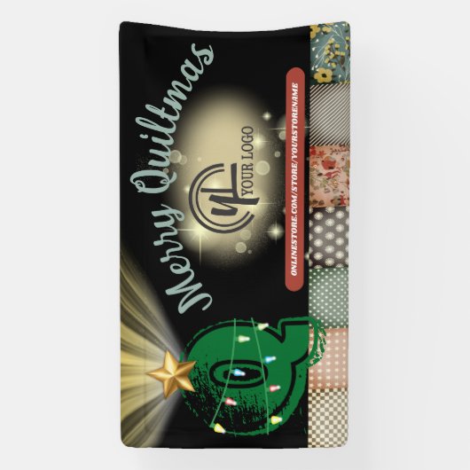 クリスマスツリーキルターキルティングクラフトショーブース 横断幕 (縦)