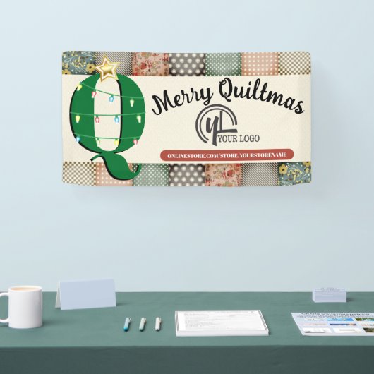 クリスマスツリーキルターキルティングクラフトショーブースb 横断幕 (トレードショー)