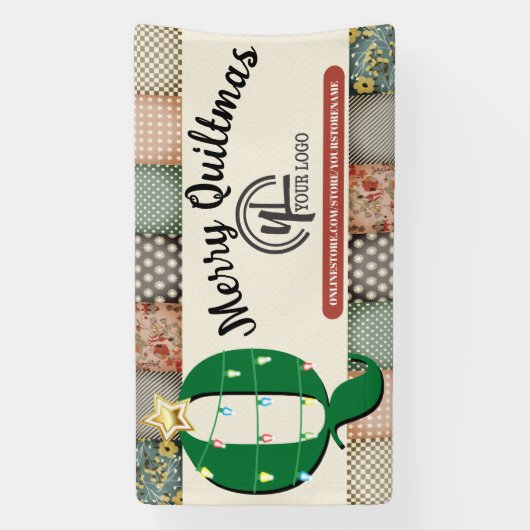 クリスマスツリーキルターキルティングクラフトショーブースb 横断幕 (縦)