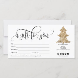 クリスマスツリーギフトカード証明書グリッター