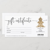 クリスマスツリーギフトカード証明書グリッター (正面/裏面)