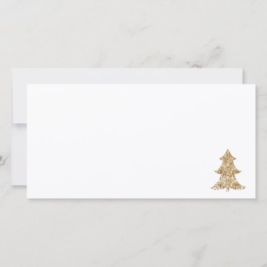 クリスマスツリーギフトカード証明書グリッター (裏面)