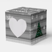 クリスマスツリーギフトボックスパーソナライズされたホリデーボックス フェイバーボックス (正面サイド)