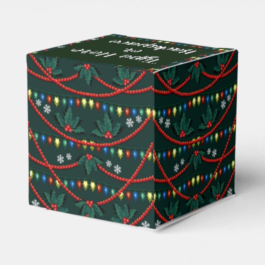 クリスマスツリーギフトボックスパーソナライズされたホリデーボックス フェイバーボックス (裏面サイド)