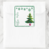 クリスマスツリーギフトラベルシールから スクエアシール (バッグ)