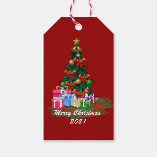 クリスマスツリーギフトラベル ギフトタグ (正面)