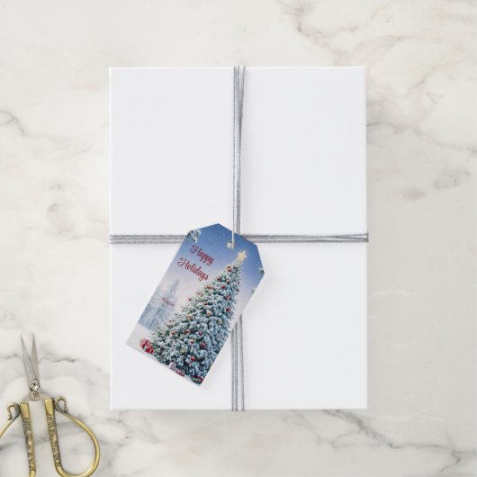 クリスマスツリーギフトラベル ギフトタグ (より糸付き)