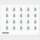 クリスマスツリーギフトラベル ラウンドシール (シート)