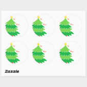 クリスマスツリーギフトラベル ラウンドシール (シート)