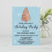 クリスマスツリークッキーホリデーパーティブルースノー 招待状 (スタンド正面)