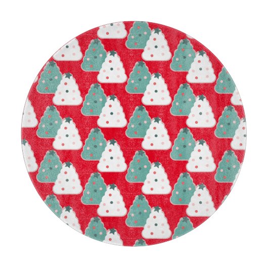 クリスマスツリークッキー生地の自家製ミックスレッド カッティングボード (正面)