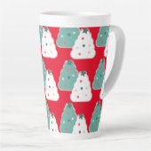 クリスマスツリークッキー生地の自家製ミックスレッド カフェラテマグ (右アングル)