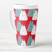 クリスマスツリークッキー生地の自家製ミックスレッド カフェラテマグ (左アングル)
