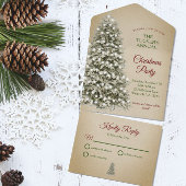 クリスマスツリークラフト紙カンパニーホリデーパーティー オールインワン招待状