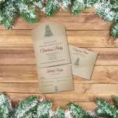 クリスマスツリークラフト紙カンパニーホリデーパーティー オールインワン招待状