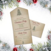 クリスマスツリークラフト紙カンパニーホリデーパーティー オールインワン招待状