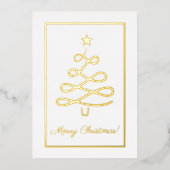 クリスマスツリークリスマスの休日とあなたの言葉 箔シーズンカード (正面)