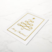 クリスマスツリークリスマスの休日とあなたの言葉 箔シーズンカード (回転した状態)