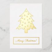 クリスマスツリークリスマスの休日とあなたの言葉 箔シーズンカード (正面)