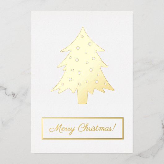 クリスマスツリークリスマスの休日とあなたの言葉 箔シーズンカード (正面)
