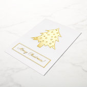 クリスマスツリークリスマスの休日とあなたの言葉 箔シーズンカード (回転した状態)