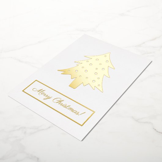 クリスマスツリークリスマスの休日とあなたの言葉 箔シーズンカード (回転した状態)