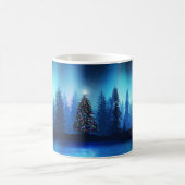 クリスマスツリークリスマスの平和な森 コーヒーマグカップ (中央)