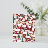 クリスマスツリークリスマスの村の雪の写真RSVPカード 出欠カード (スタンド正面)