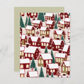 クリスマスツリークリスマスの村の雪の写真RSVPカード 出欠カード (正面/裏面)