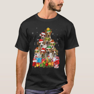 クリスマスツリークリスマスパジャマジャックラッセルテリアド Tシャツ