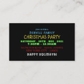 クリスマスツリークリスマスパーティーチケット招待状 エンクロージャーカード (裏面)