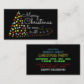 クリスマスツリークリスマスパーティーチケット招待状 エンクロージャーカード (正面/裏面)