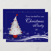 クリスマスツリークリスマスパーティー 招待状 (正面/裏面)