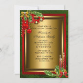 クリスマスツリークリスマスホリデーパーティー 招待状 (裏面)