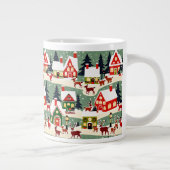 クリスマスツリークリスマス村の雪の写真 ジャンボコーヒーマグカップ (右)
