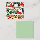 クリスマスツリークリスマス村の雪の写真 スクエア名刺 (正面/裏面)