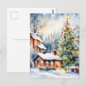 クリスマスツリークリスマス村の雪の写真 ポストカード (正面/裏面)
