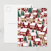 クリスマスツリークリスマス村の雪の写真 ポストカード (正面/裏面)