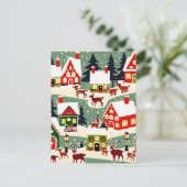 クリスマスツリークリスマス村の雪の写真 ポストカード (スタンド正面)